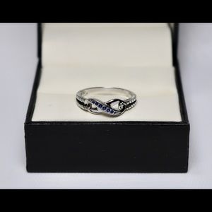 925 sterling silver sapphire infinity ring